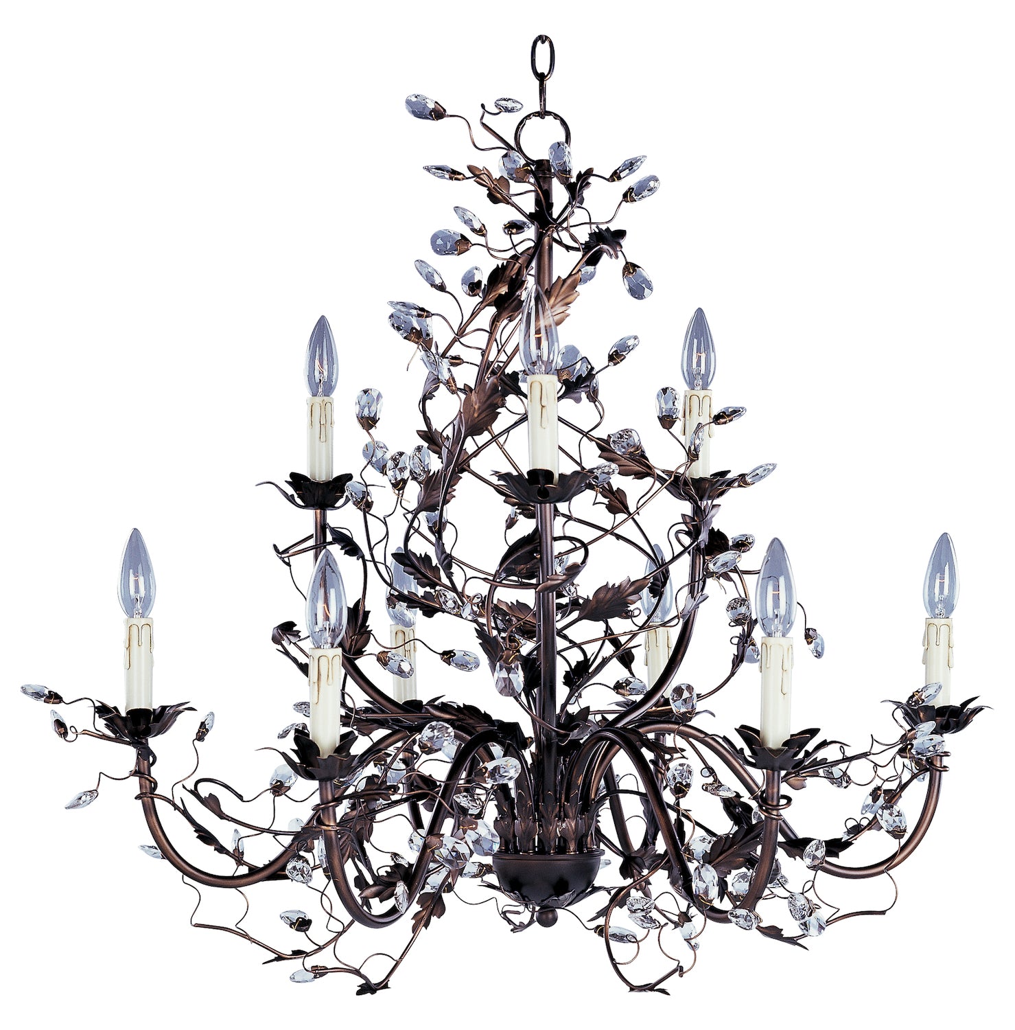 Nine Light Oil Rubbed Bronze Up Chandelier by Maxim