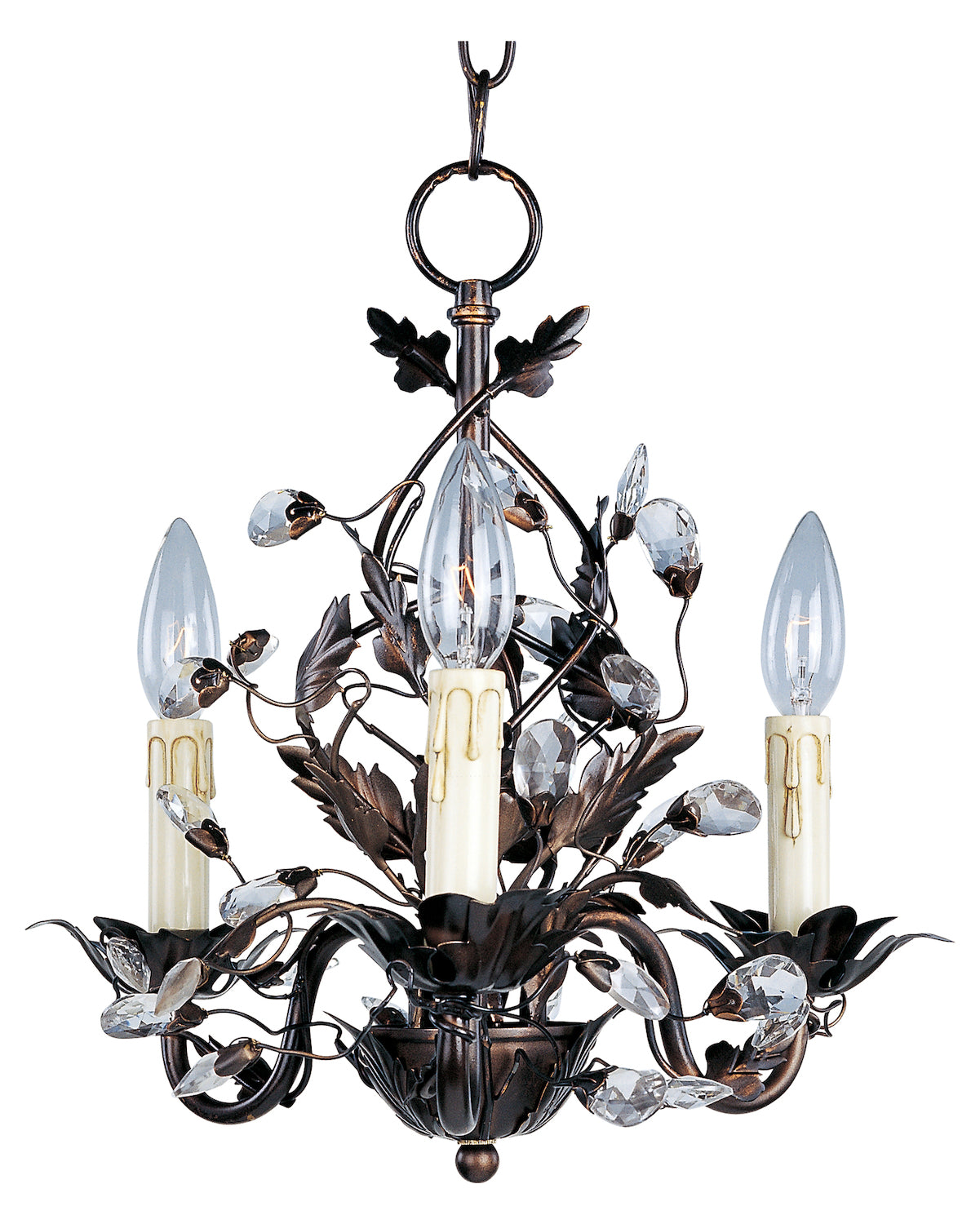 Three Light Oil Rubbed Bronze Up Mini Chandelier by Maxim