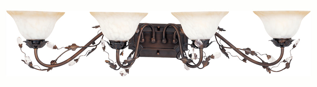 Four Light Oil Rubbed Bronze Frosted Ivory Glass Vanity by Maxim
