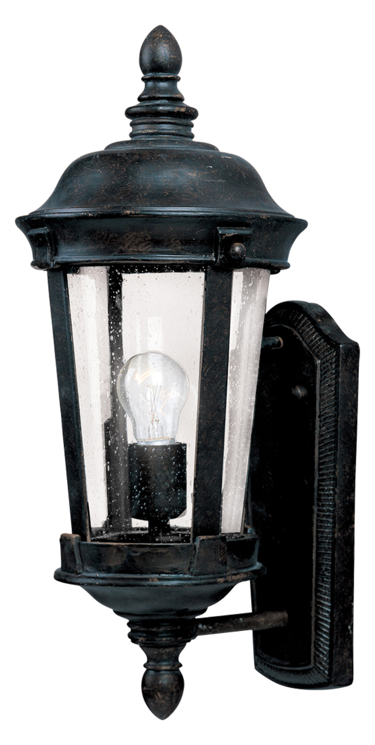 One Light Bronze Seedy Glass Wall Lantern by Maxim
