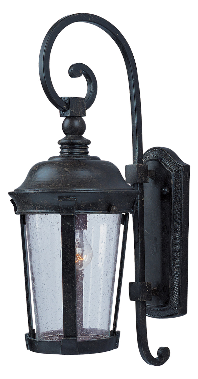 One Light Bronze Seedy Glass Wall Lantern by Maxim