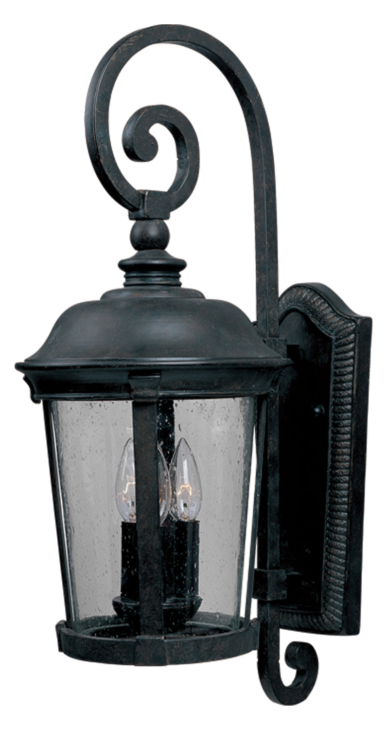 Three Light Bronze Seedy Glass Wall Lantern by Maxim