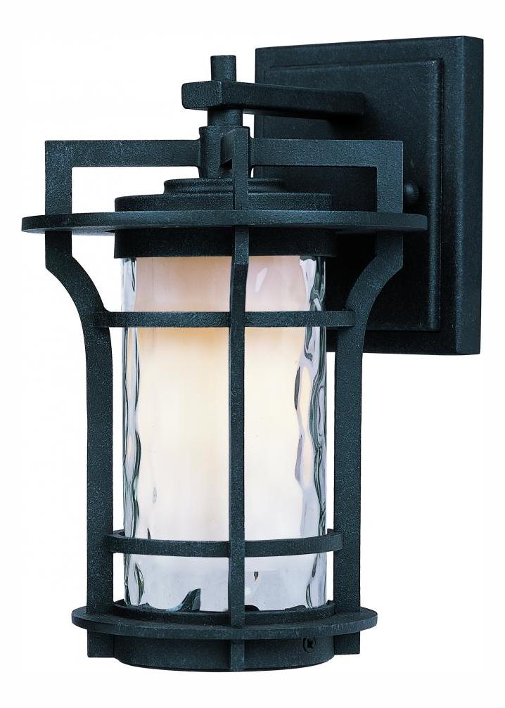 One Light Water Glass Glass Black Oxide Wall Lantern by Maxim