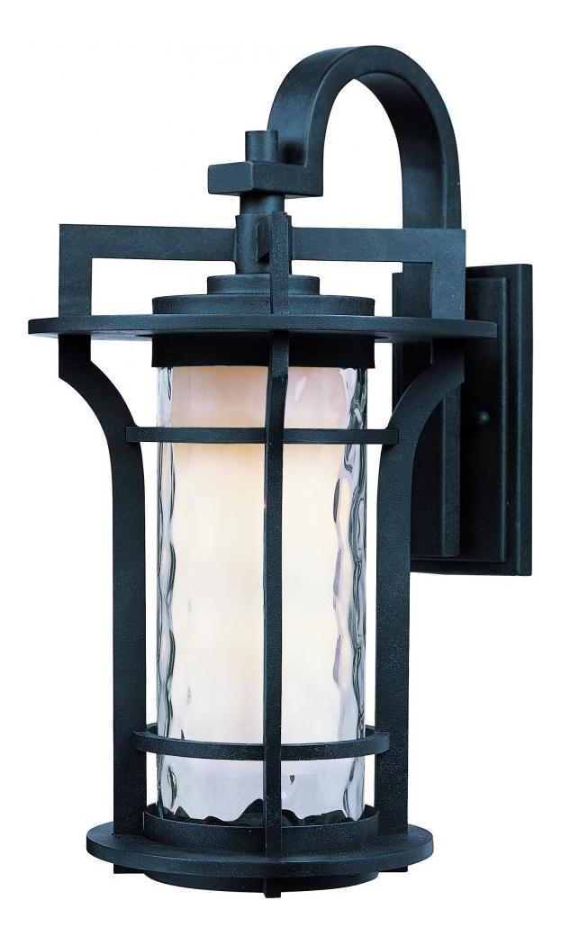 One Light Water Glass Glass Black Oxide Wall Lantern by Maxim