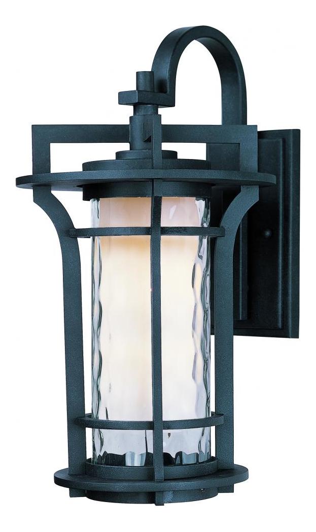 One Light Water Glass Glass Black Oxide Wall Lantern by Maxim