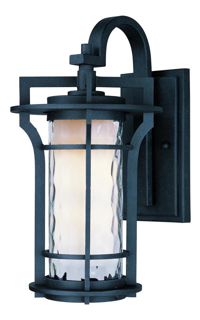 One Light Water Glass Glass Black Oxide Wall Lantern by Maxim