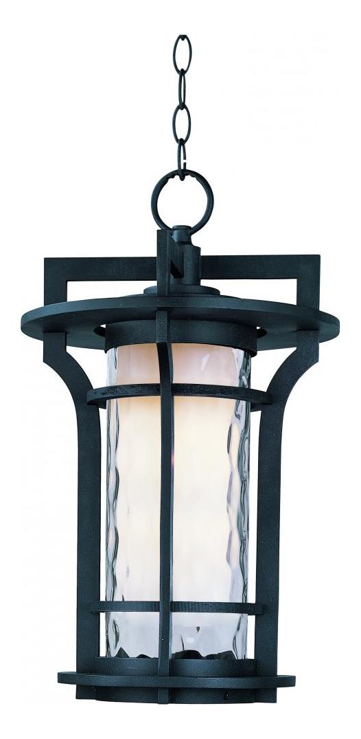 One Light Water Glass Glass Black Oxide Hanging Lantern by Maxim