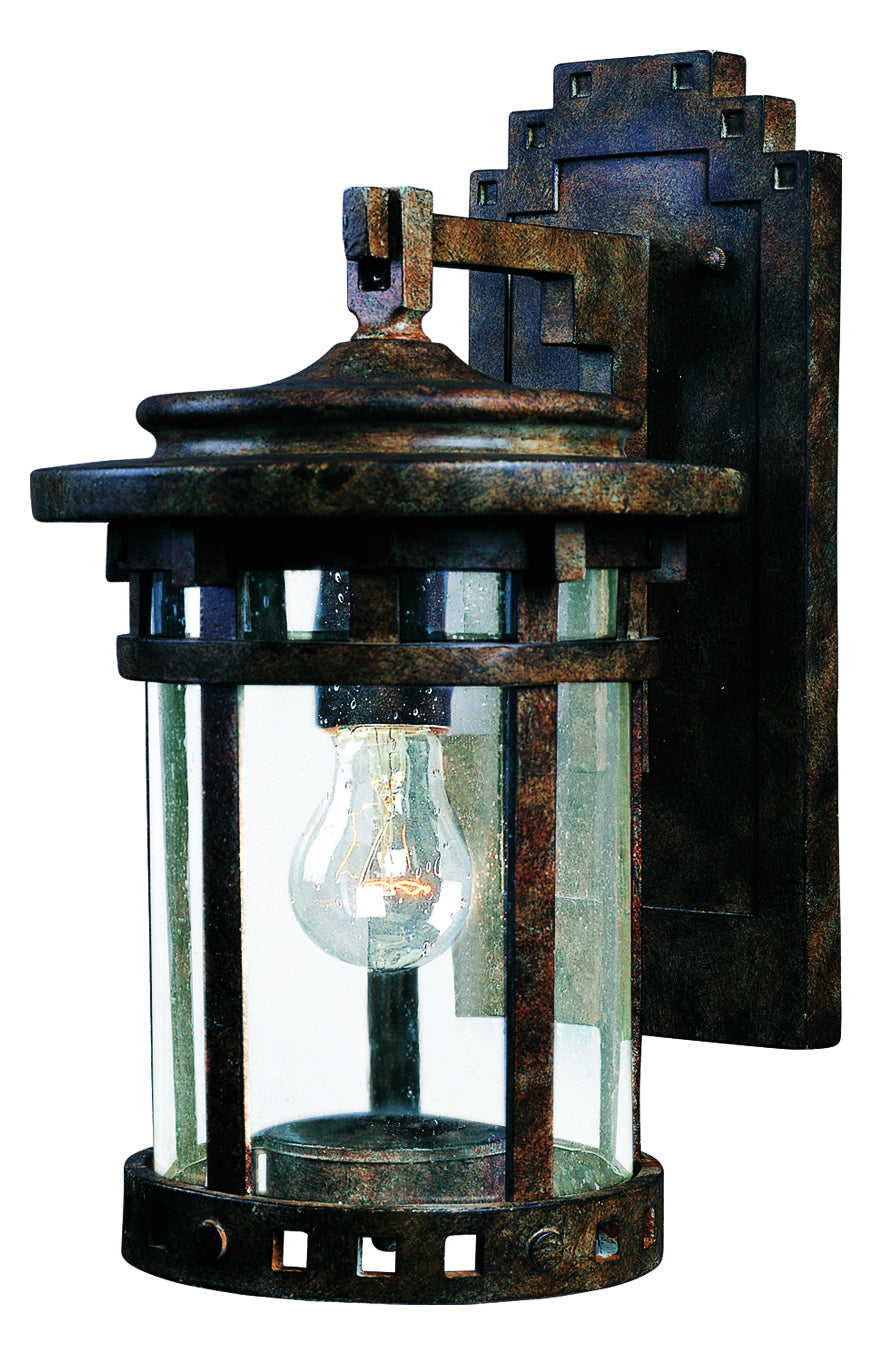 One Light Sienna Seedy Glass Wall Lantern by Maxim