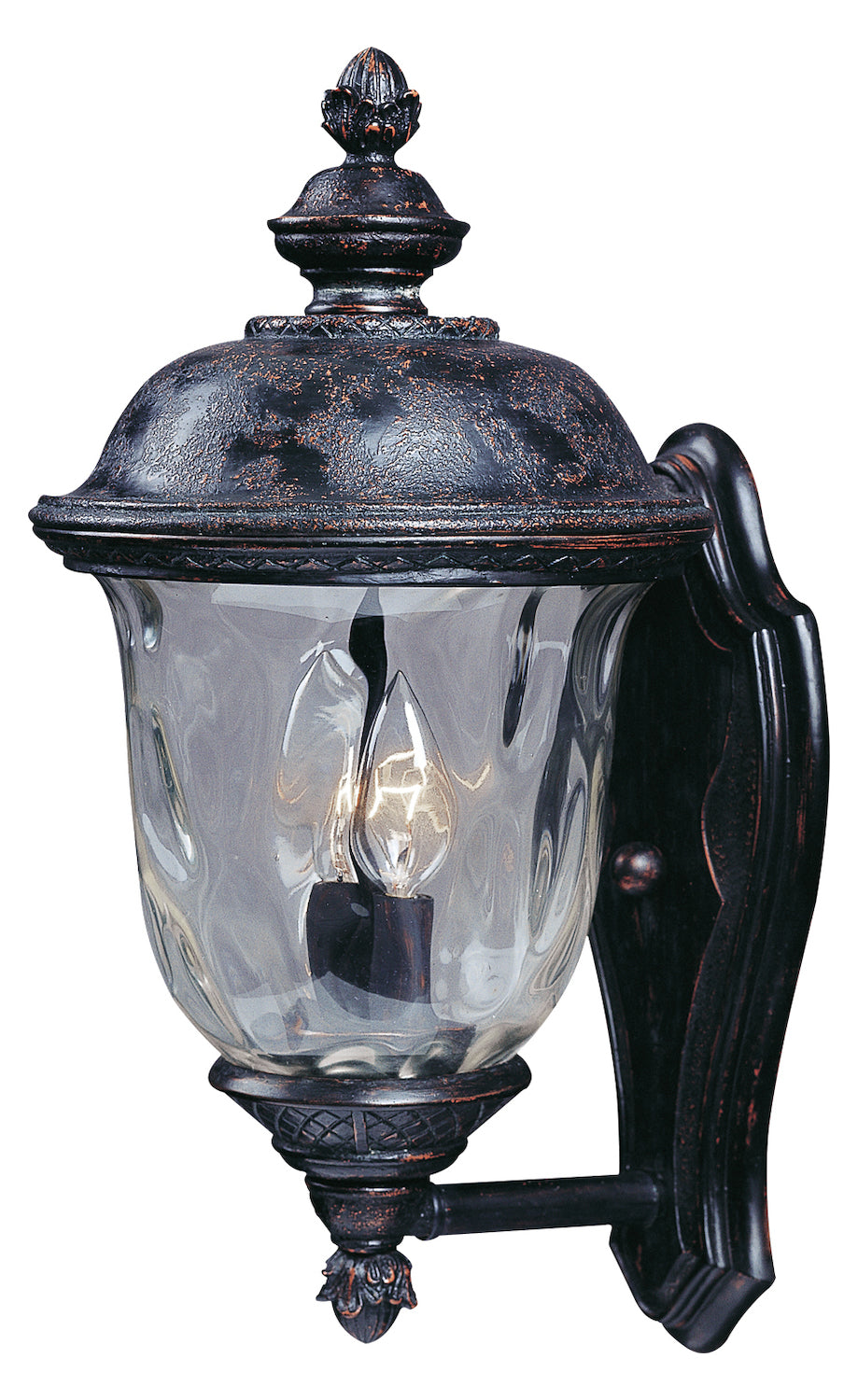 Two Light Oriental Bronze Water Glass Glass Wall Lantern by Maxim