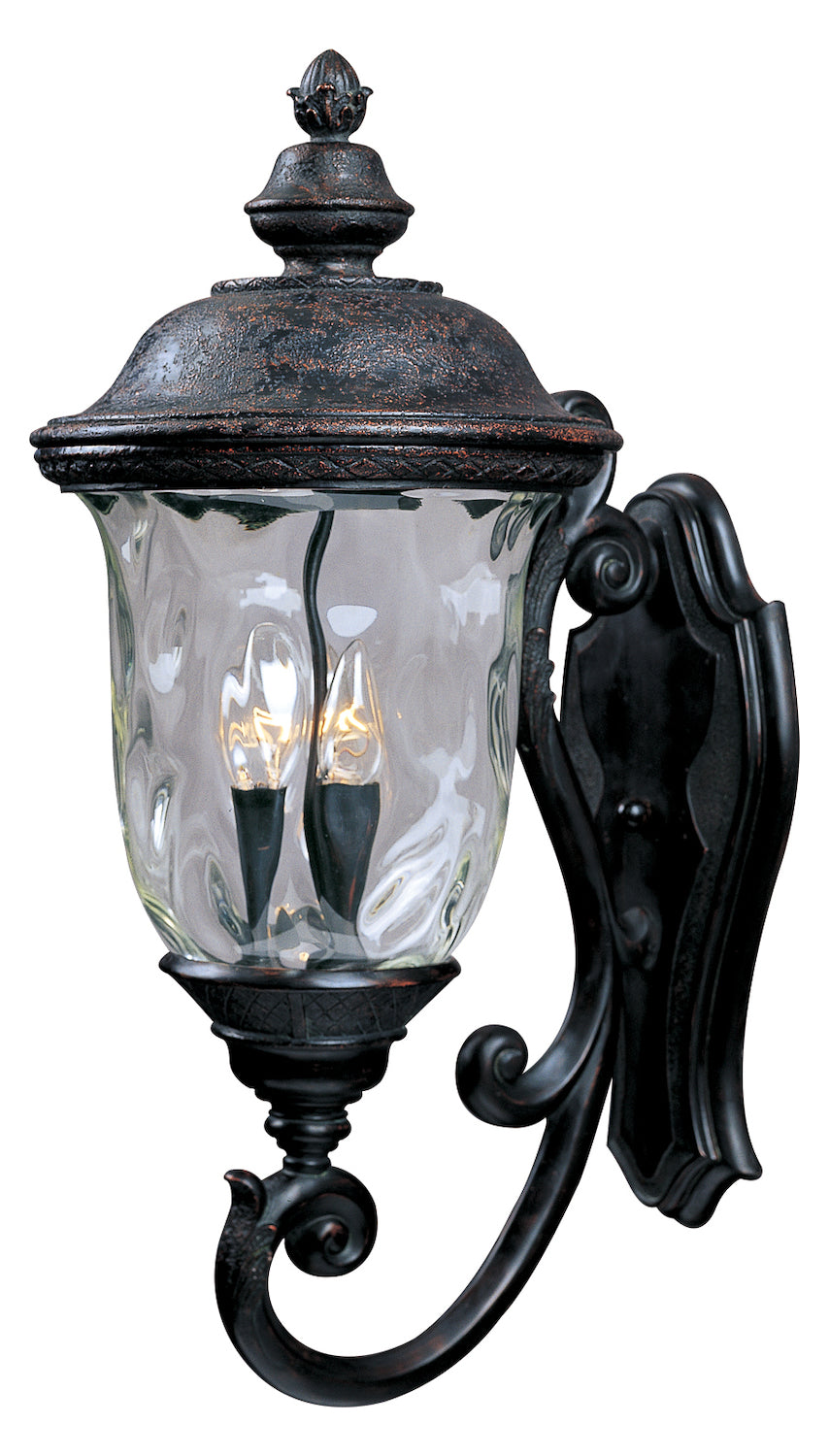 Three Light Oriental Bronze Water Glass Glass Wall Lantern by Maxim