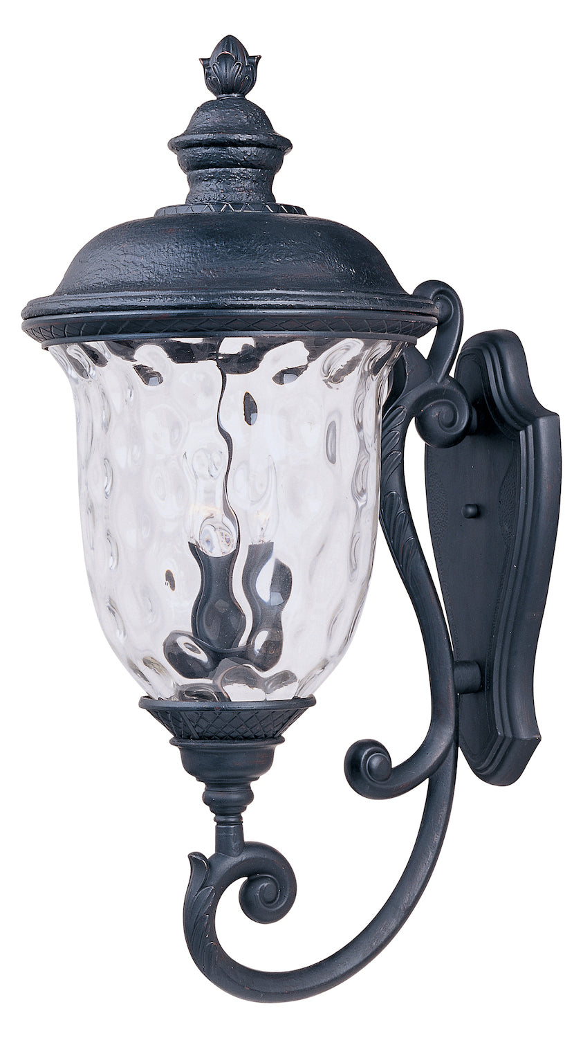 Three Light Oriental Bronze Water Glass Glass Wall Lantern by Maxim