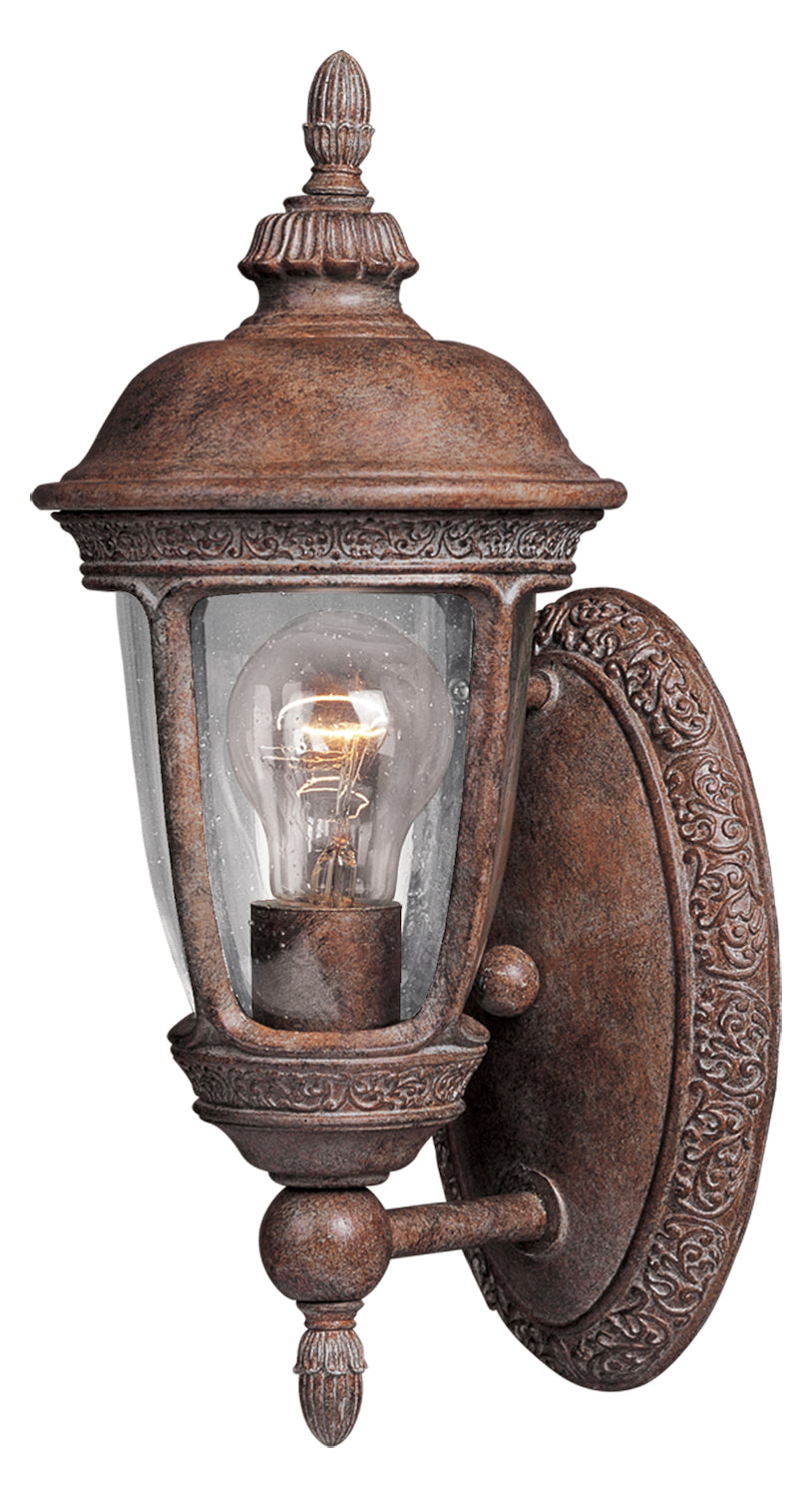 One Light Sienna Seedy Glass Wall Lantern by Maxim