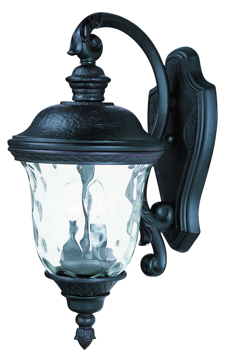 Two Light Oriental Bronze Water Glass Glass Wall Lantern by Maxim