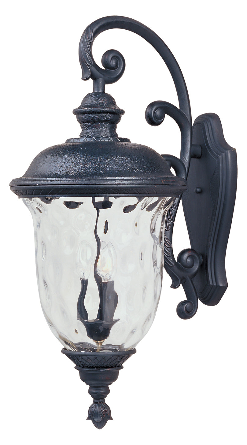 Three Light Oriental Bronze Water Glass Glass Wall Lantern by Maxim