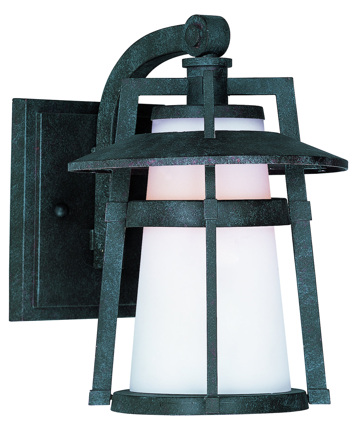 One Light Satin White Glass Adobe Wall Lantern by Maxim