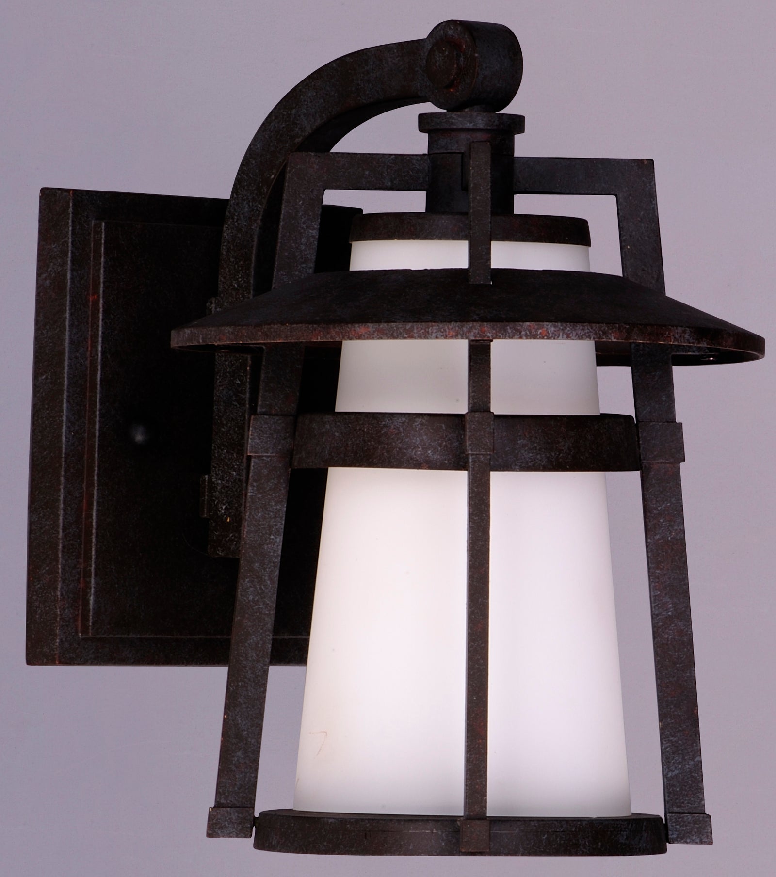 One Light Satin White Glass Adobe Wall Lantern