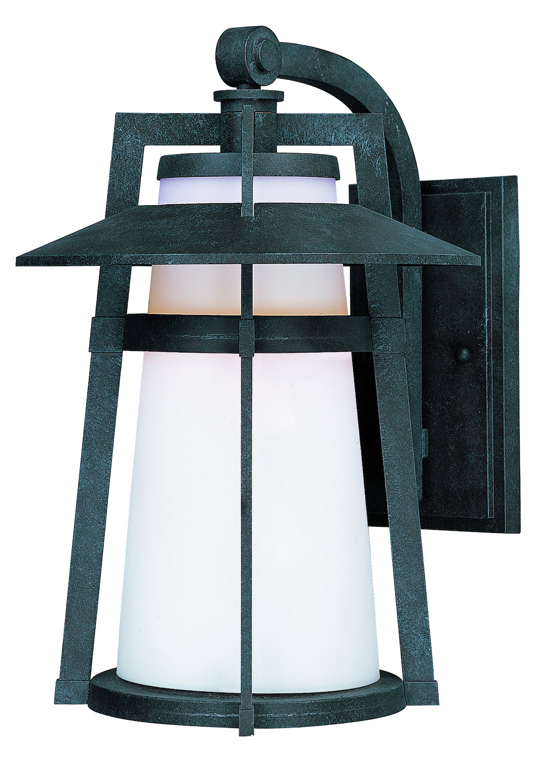 One Light Satin White Glass Adobe Wall Lantern by Maxim