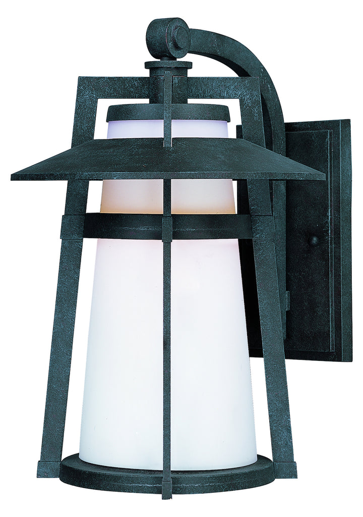 One Light Satin White Glass Adobe Wall Lantern by Maxim