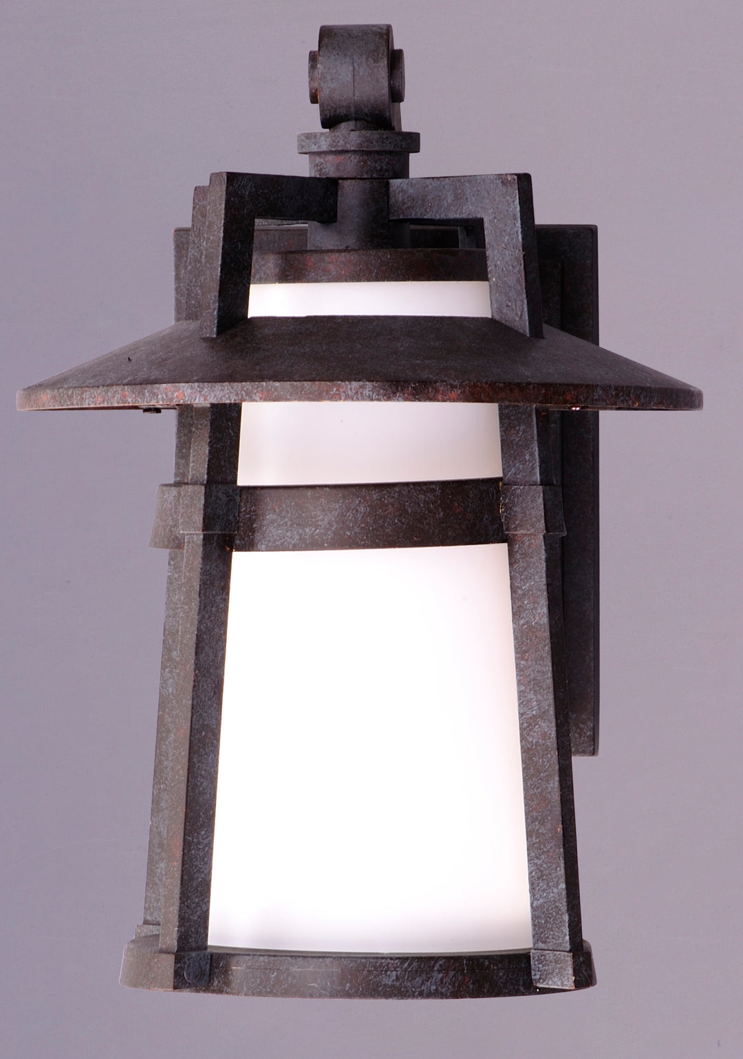 One Light Satin White Glass Adobe Wall Lantern