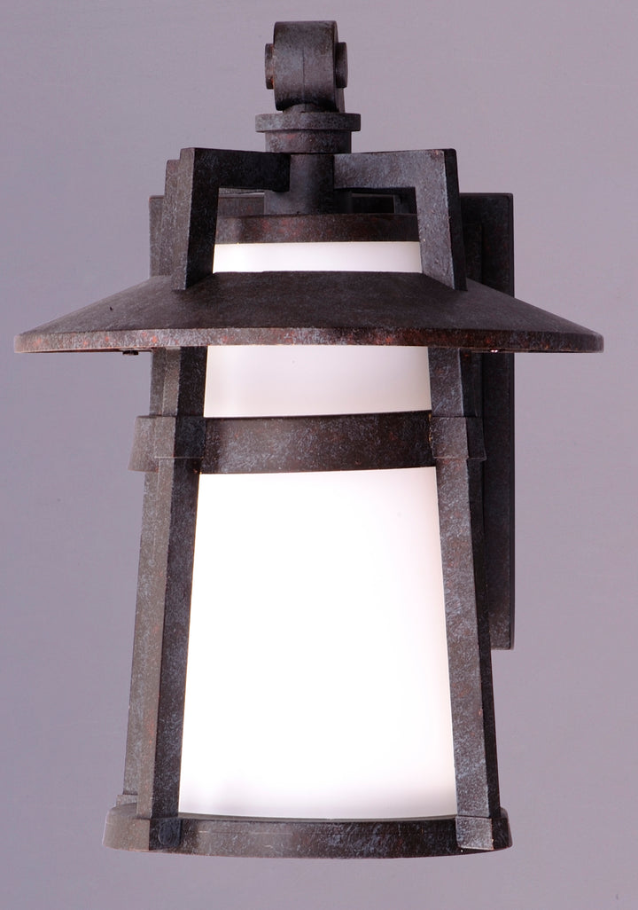 One Light Satin White Glass Adobe Wall Lantern