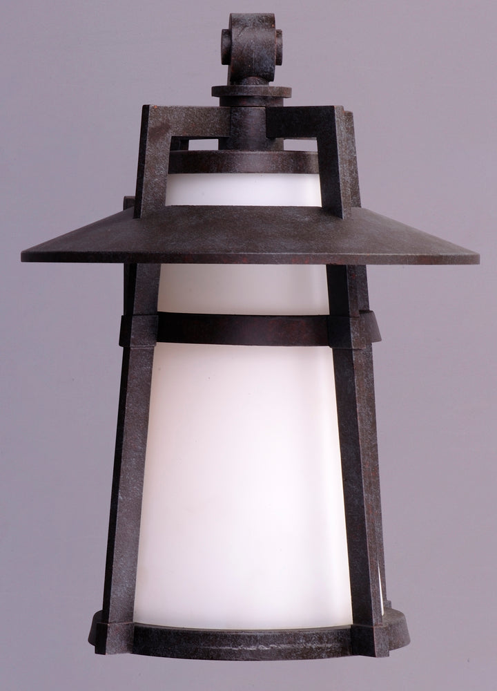 One Light Satin White Glass Adobe Wall Lantern