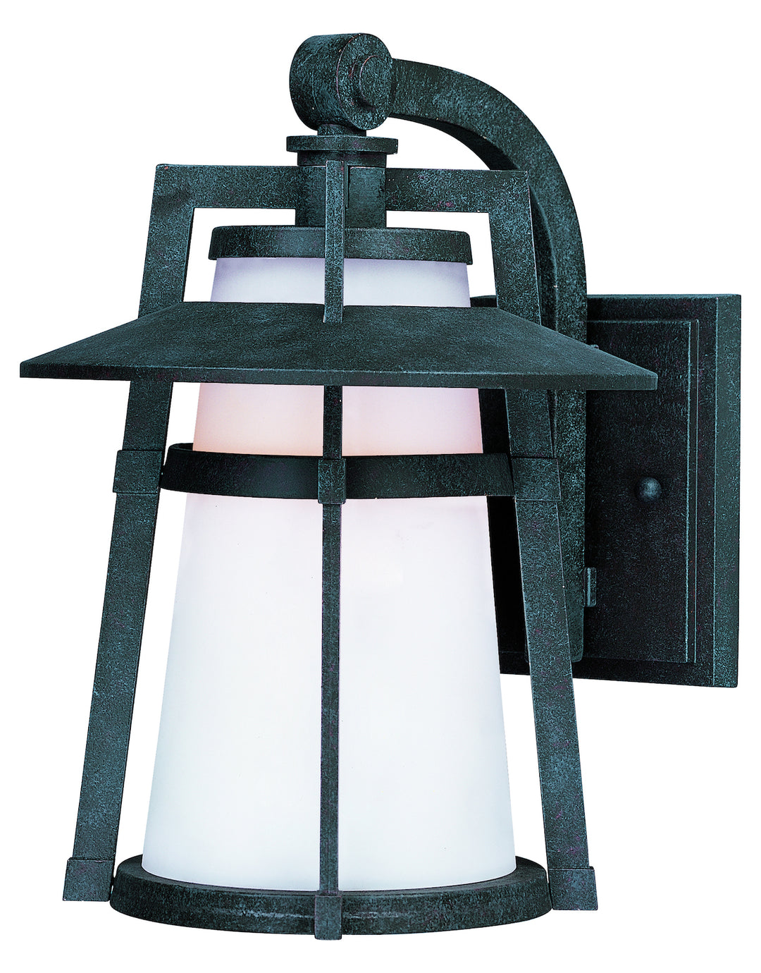 One Light Satin White Glass Adobe Wall Lantern by Maxim