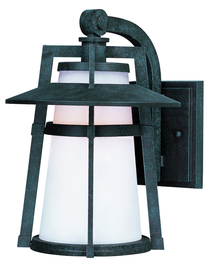 One Light Satin White Glass Adobe Wall Lantern by Maxim