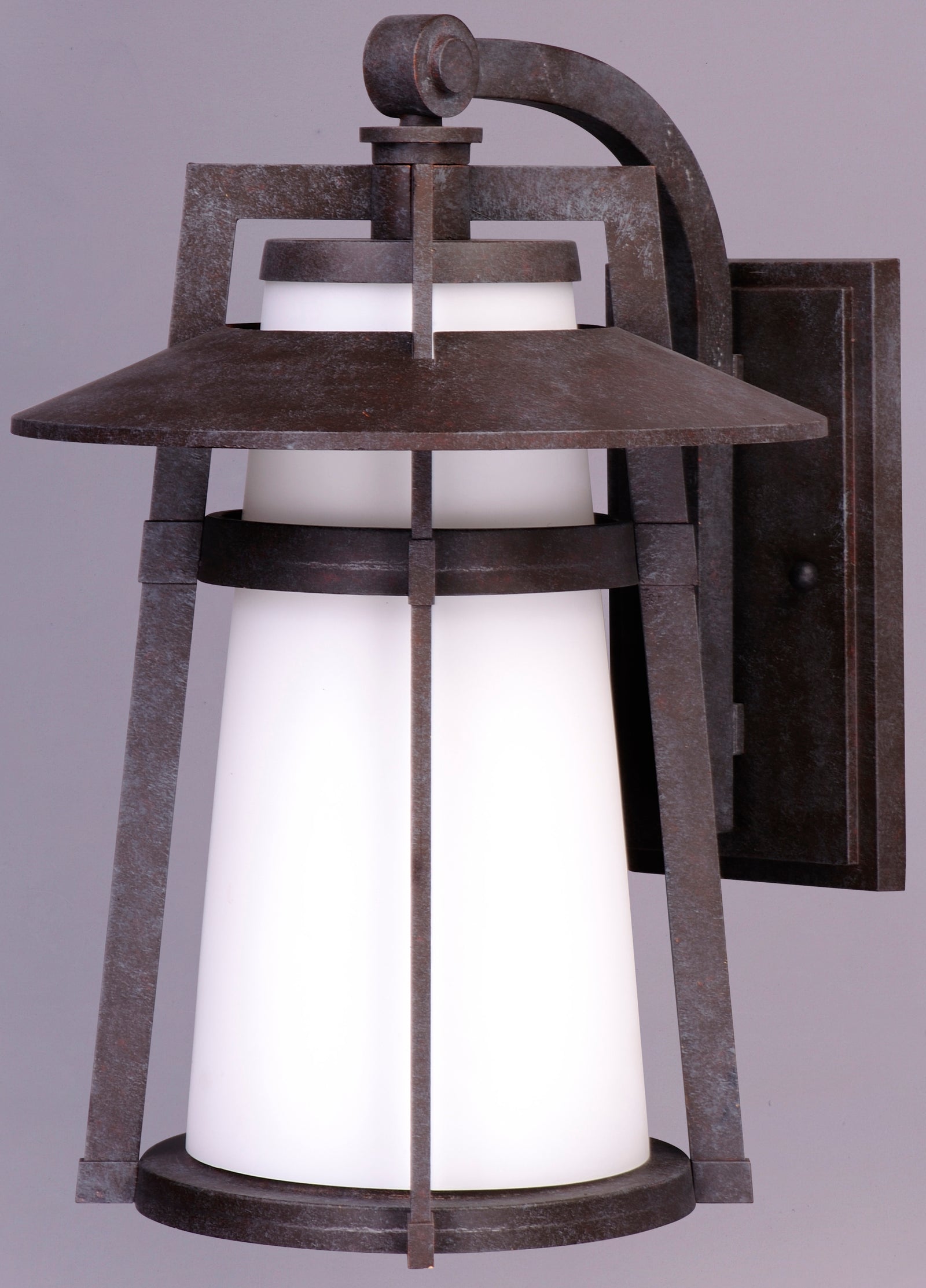 One Light Satin White Glass Adobe Wall Lantern