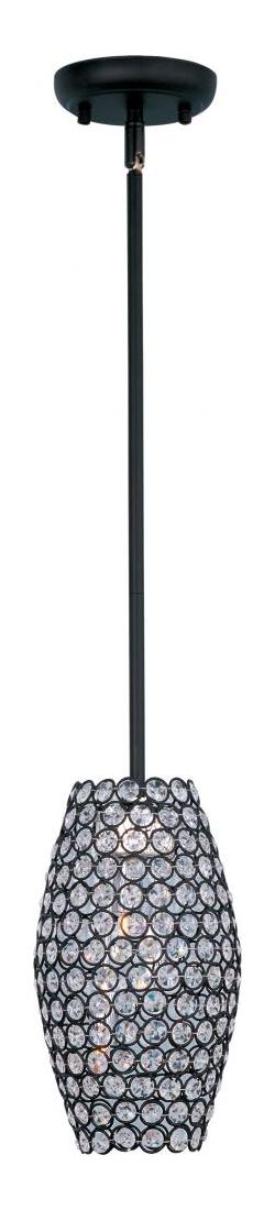 Three Light Bronze Beveled Crystal Glass Down Pendant by Maxim