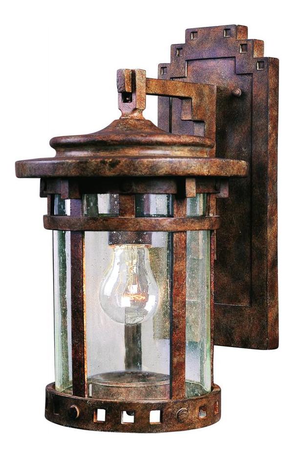 One Light Sienna Seedy Glass Wall Lantern by Maxim