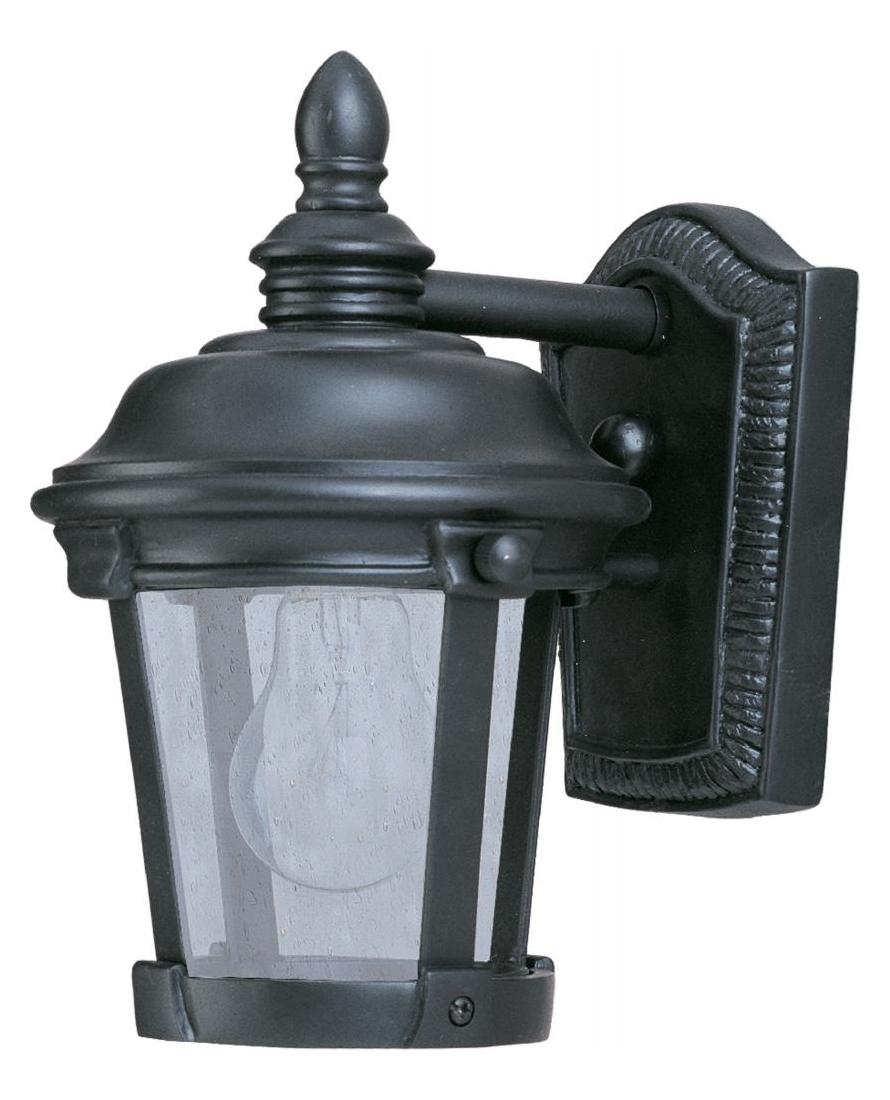 One Light Bronze Seedy Glass Wall Lantern by Maxim