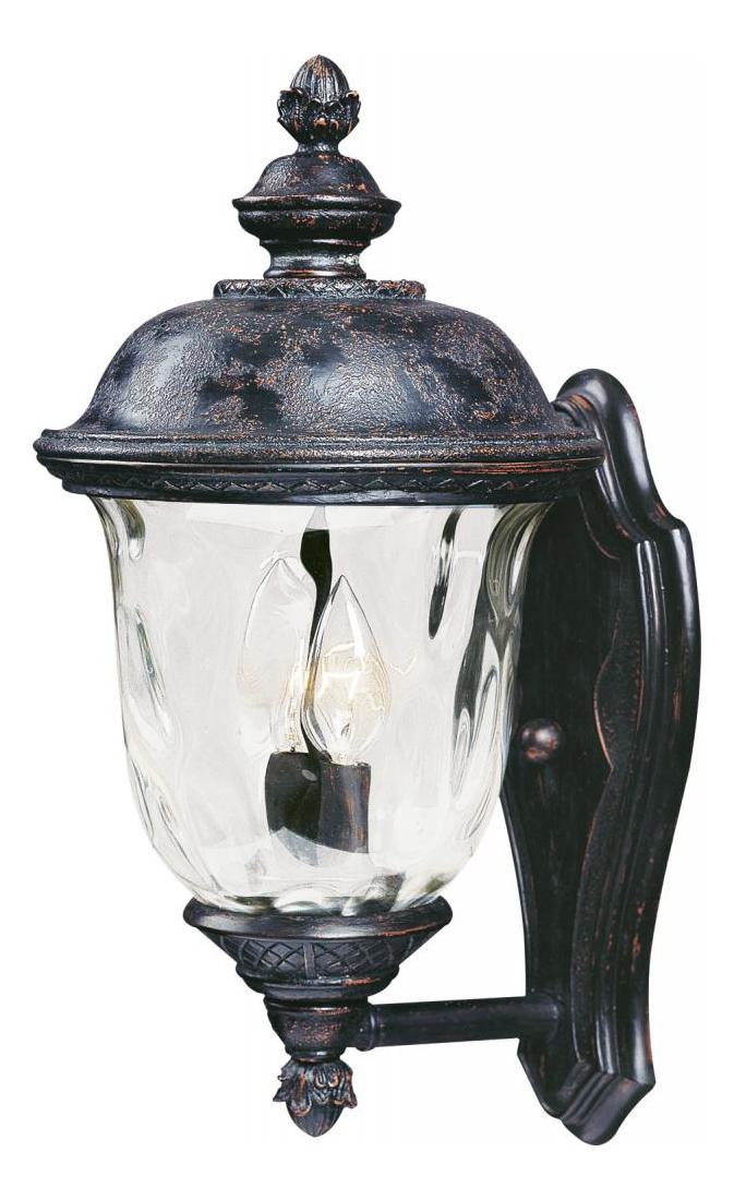 Two Light Oriental Bronze Water Glass Glass Wall Lantern by Maxim