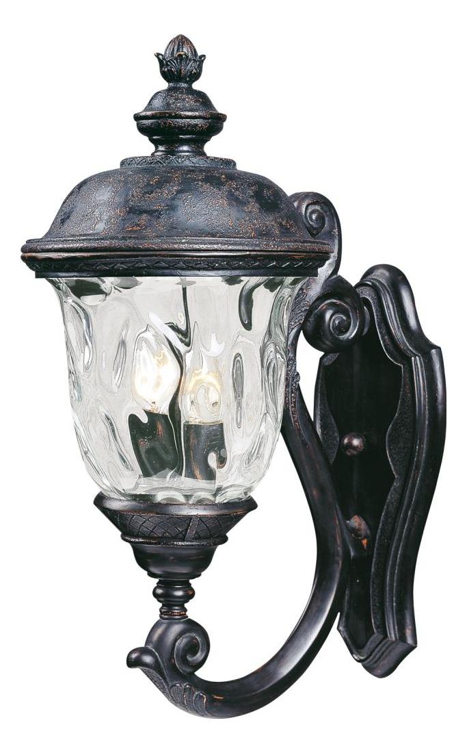 Two Light Oriental Bronze Water Glass Glass Wall Lantern by Maxim