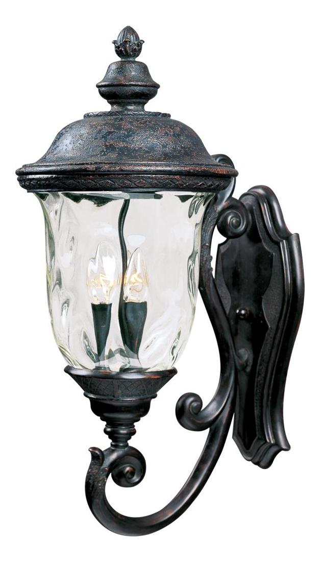 Three Light Oriental Bronze Water Glass Glass Wall Lantern by Maxim