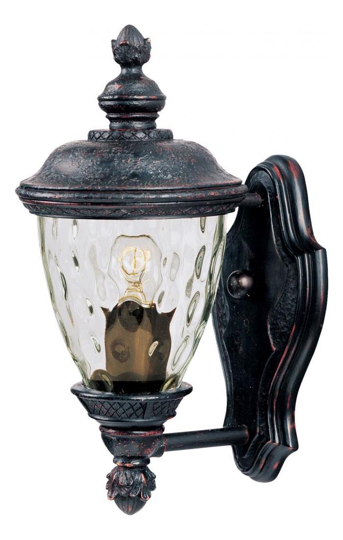 One Light Oriental Bronze Water Glass Glass Wall Lantern by Maxim