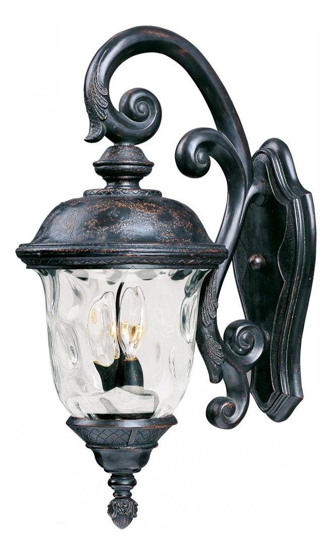 Three Light Oriental Bronze Water Glass Glass Wall Lantern by Maxim