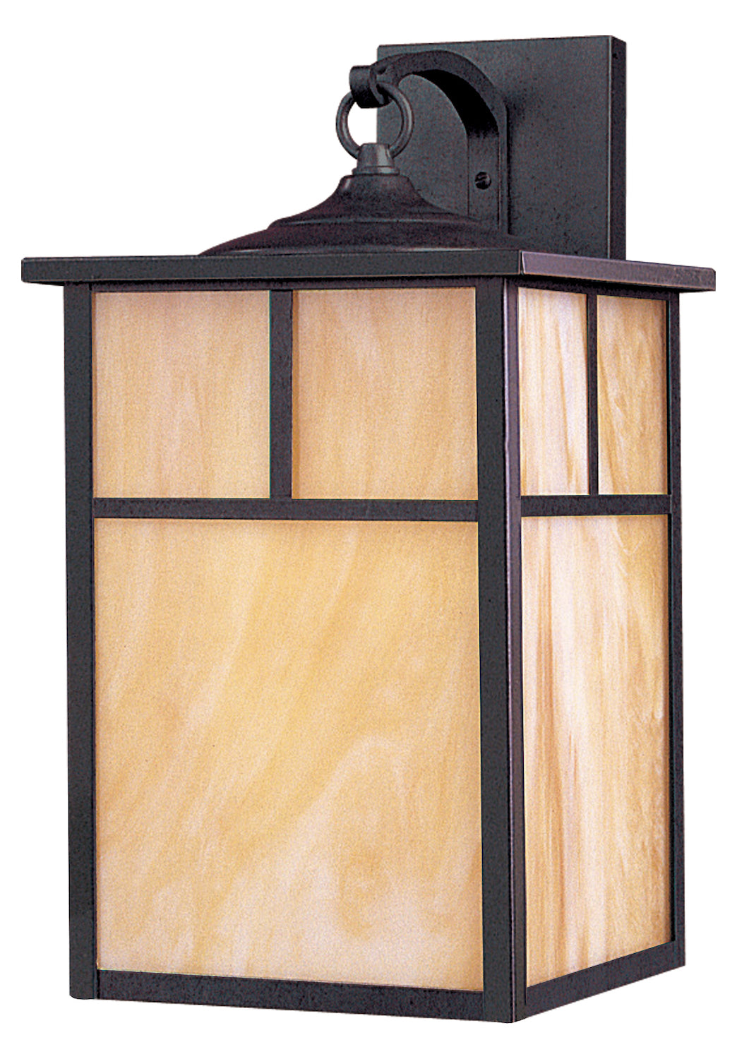 One Light Burnished Honey Glass Wall Lantern by Maxim