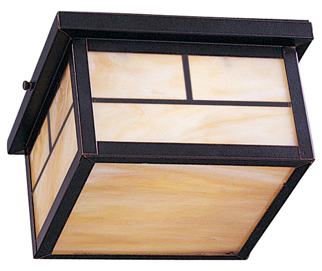 Two Light Burnished Honey Glass Outdoor Flush Mount by Maxim