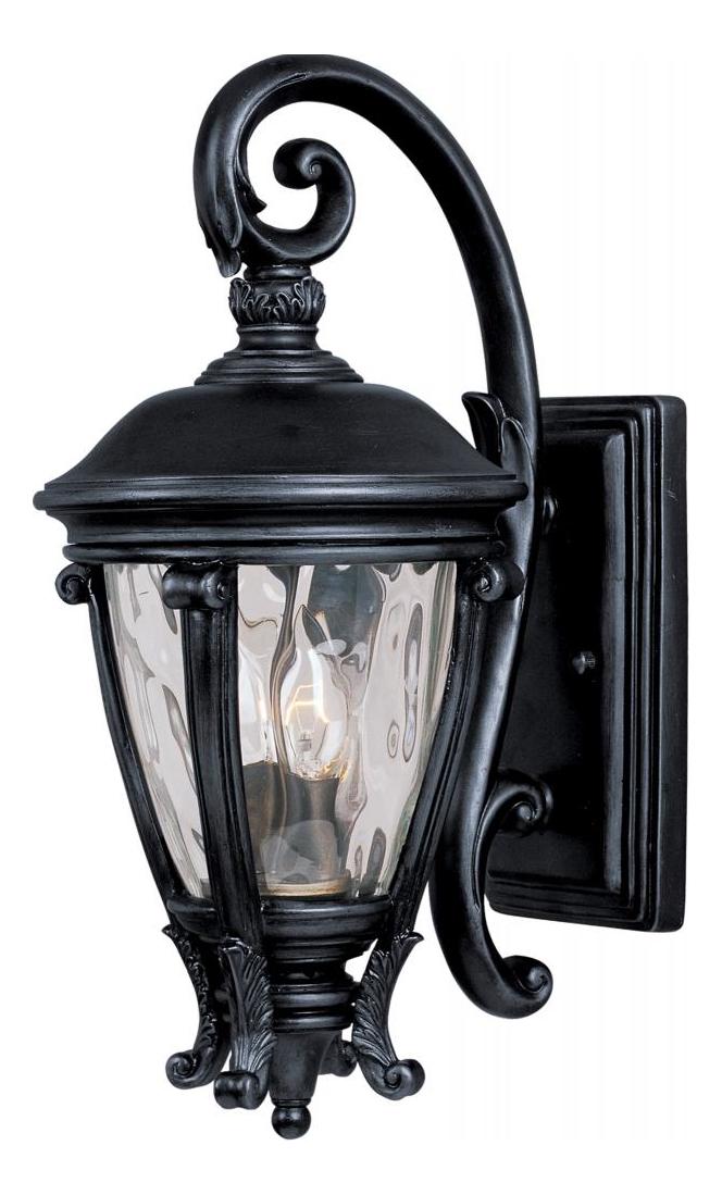 Two Light Black Water Glass Glass Wall Lantern by Maxim