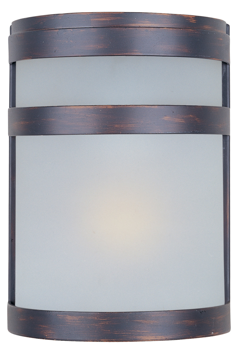One Light Oil Rubbed Bronze Frosted Glass Outdoor Wall Light by Maxim