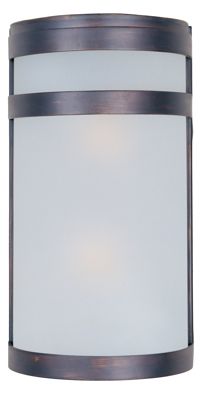 Two Light Oil Rubbed Bronze Frosted Glass Outdoor Wall Light by Maxim