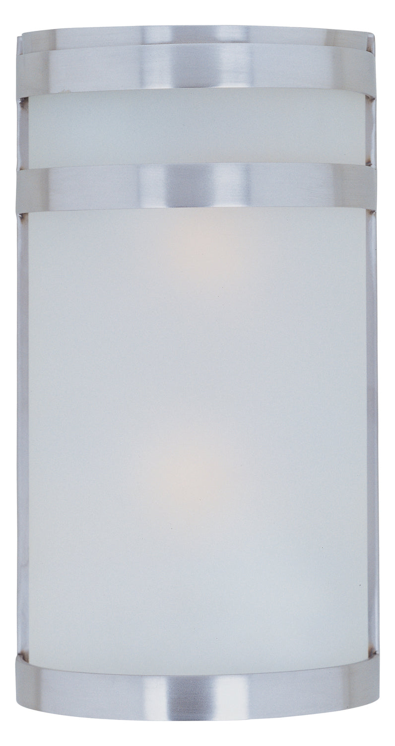 Two Light Frosted Glass Stainless Steel Outdoor Wall Light by Maxim