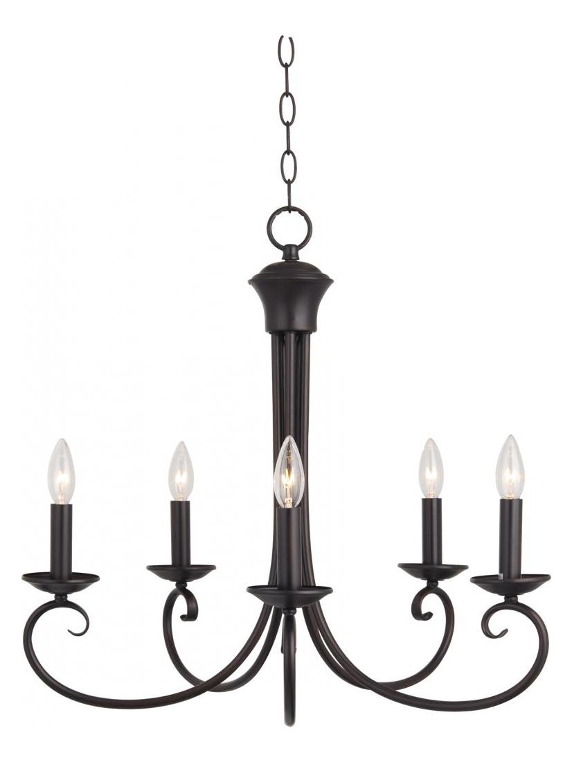 Five Light Oil Rubbed Bronze Up Chandelier by Maxim