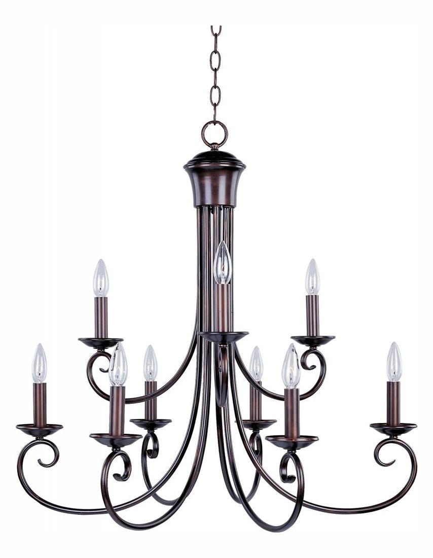 Nine Light Oil Rubbed Bronze Up Chandelier by Maxim