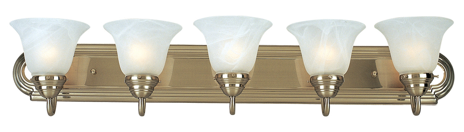 Five Light Satin Nickel Marble Glass Vanity by Maxim
