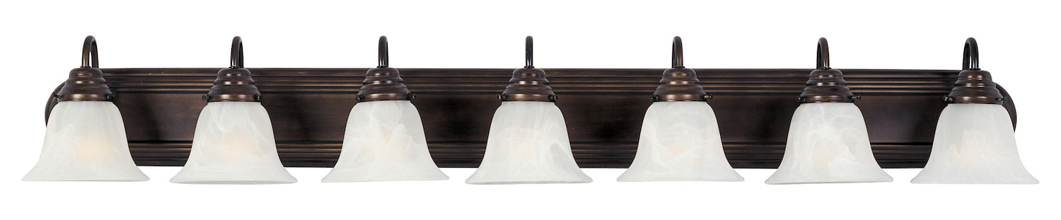 Seven Light Oil Rubbed Bronze Marble Glass Vanity by Maxim