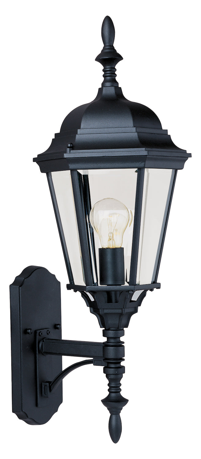 One Light Black Clear Glass Wall Lantern (Min-4) by Maxim