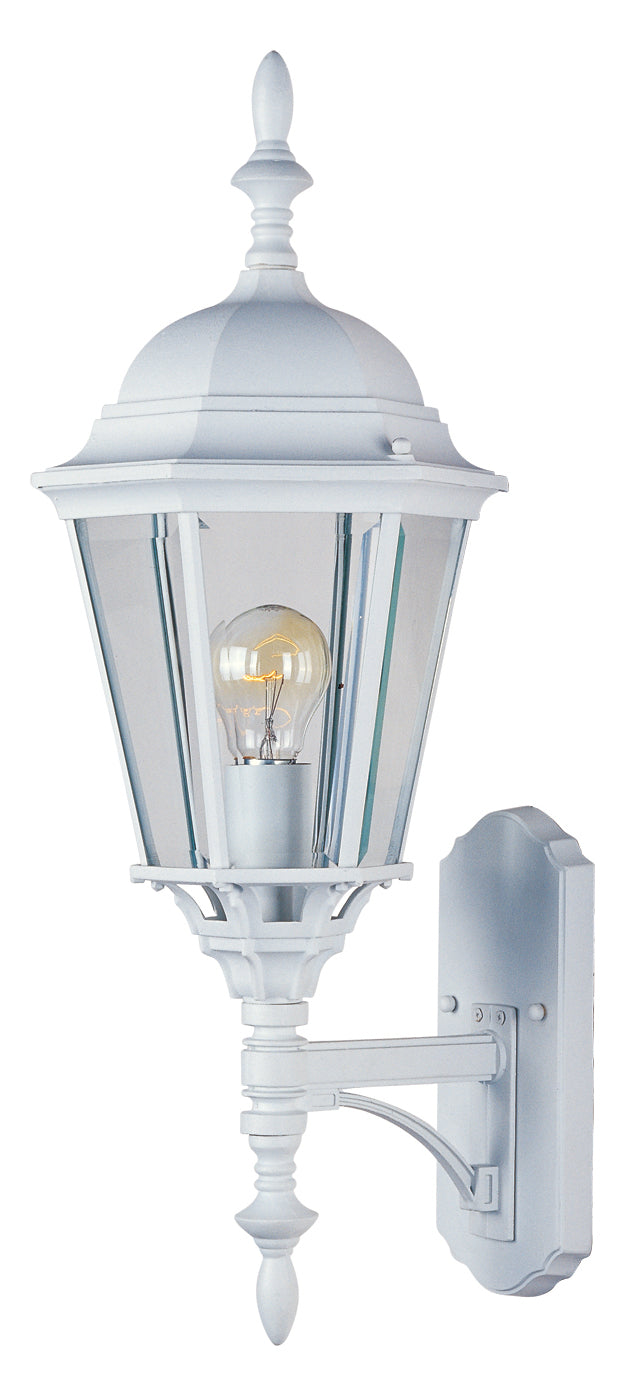 One Light White Clear Glass Wall Lantern (Min-4) by Maxim