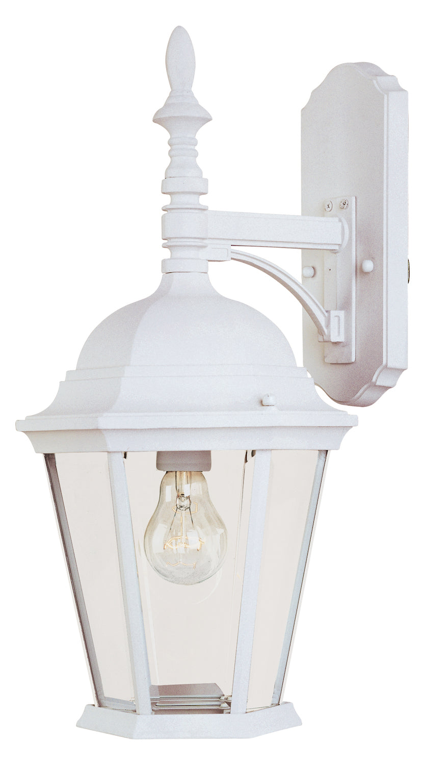 One Light White Clear Glass Wall Lantern (Min-4) by Maxim