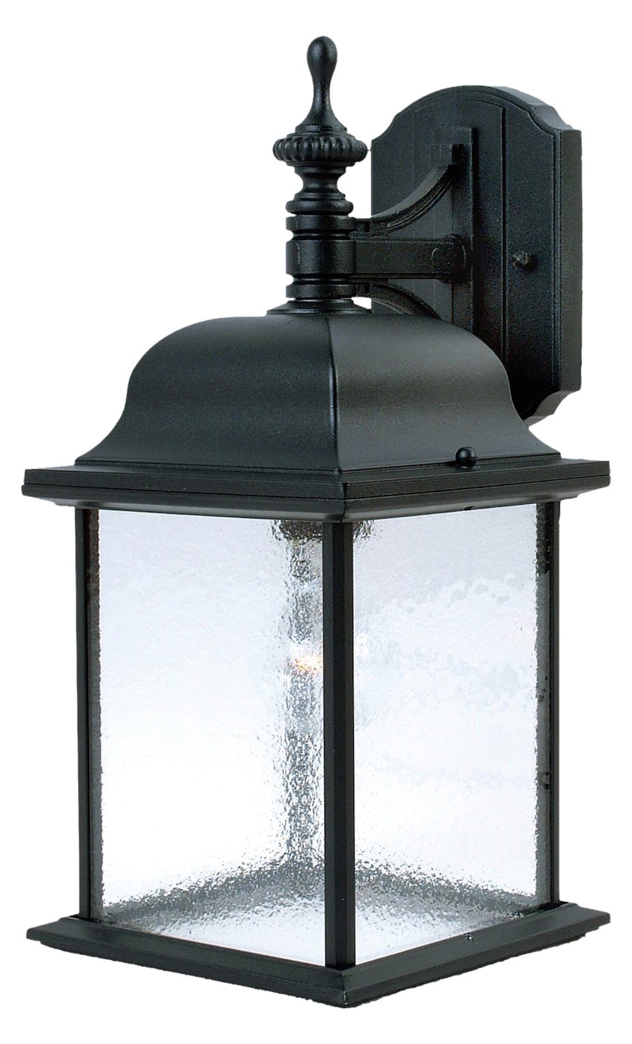 One Light Black Seedy Glass Wall Lantern (Min-6) by Maxim